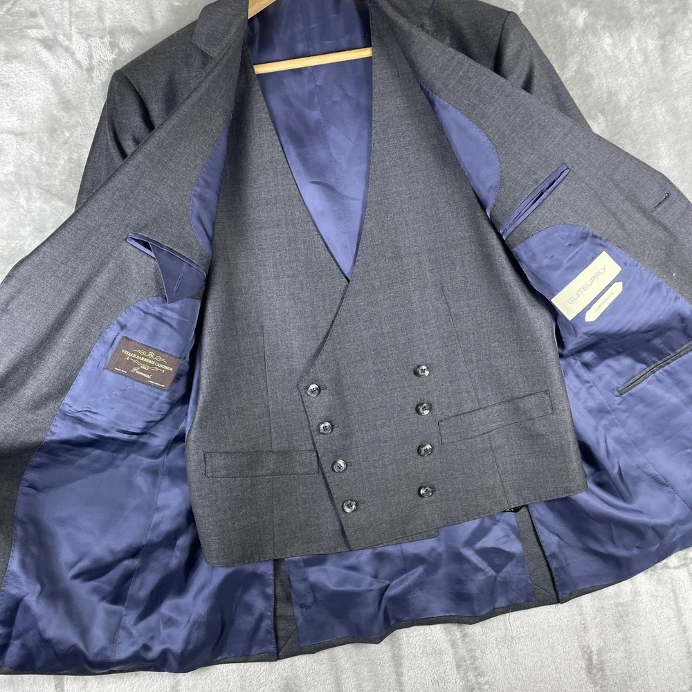 Suitsupply 3 Piece Suit Men 38 33x28 Wool S110 Vitale Barberis Canonico Lazio